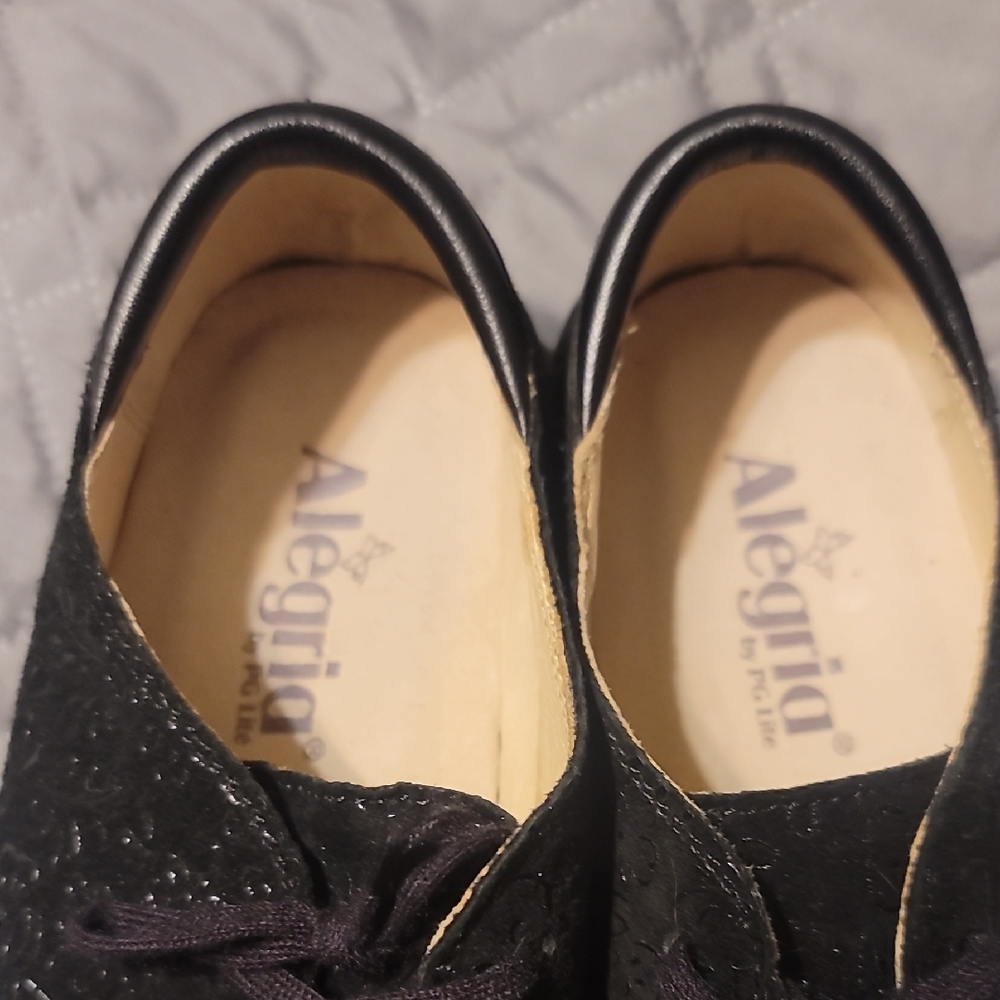 Alegria Black Lace-Up Shoes - Picture 5 of 9
